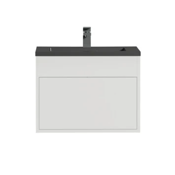 Tiger Helsinki Badkamermeubel 60 Cm Hoogglans Wit Met Wastafel Polybeton Zwart - Afbeelding 2