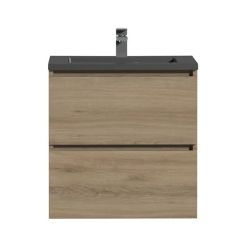 Tiger Karlo Badkamermeubel 60 Cm Chalet Eiken Met Wastafel Zwart - Afbeelding 2