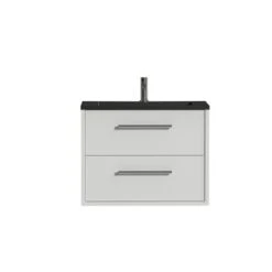 Tiger Badkamermeubel Boston 80cm Hoogglans Wit/matzwart Met Grepen Chroom