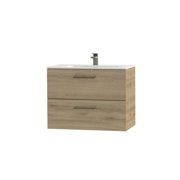 Tiger Badkamermeubel Studio 80cm Chalet Eik/wit Met Ronde RVS Greep - Afbeelding 3