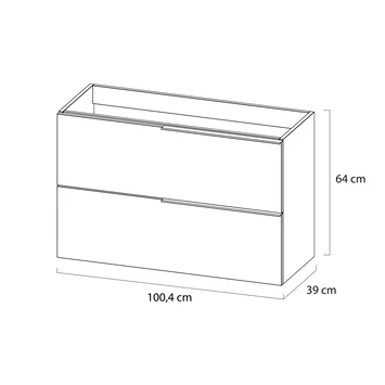 Tiger Badmeubelset Pocket 100 Cm Met 2 Lades Naturel Eik - Afbeelding 3
