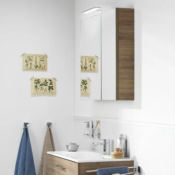 Tiger Studio Badkamermeubel 80 Cm Chalet Eiken Met Wastafel Polybeton Mat Wit Greep Rvs Plat - Afbeelding 5