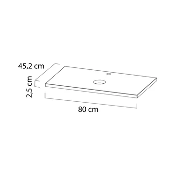 Tiger Maryport Badkamermeubelset 80 Cm Mat Wit Met Licht Eiken Wasblad, Keramische Opzetkom En Matzwarte Grepen - Afbeelding 4