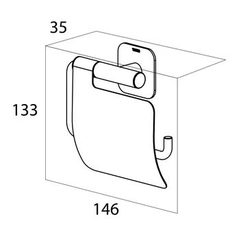 Tiger Toiletrolhouder Colar Met Klep RVS - Afbeelding 9