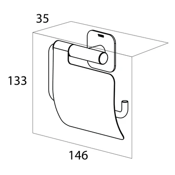 Tiger Toiletrolhouder Colar Met Klep Chroom - Afbeelding 7