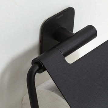 Tiger Toiletrolhouder Colar Met Klep Zwart - Afbeelding 5