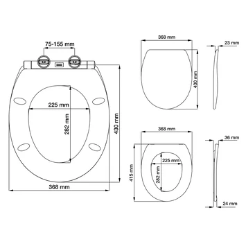 Tiger WC Bril Boston Wit/Chroom Kunststof Met Softclose - Afbeelding 11