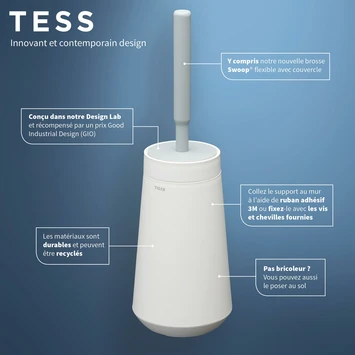 Tiger Toiletborstelhouder TESS Met Swoop Borstel Flexibel Wit/ Lichtgrijs - Afbeelding 10