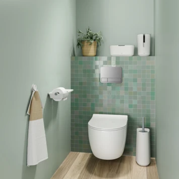 Tiger Toiletborstelhouder TESS Met Opbergfunctie Vrijstaand En Swoop Borstel Flexibel Wit/lichtgrijs - Afbeelding 9