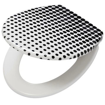 Tiger WC Bril Speckels Duroplast Zwart-wit - Afbeelding 2