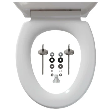 Tiger WC Bril Speckels Duroplast Zwart-wit - Afbeelding 5