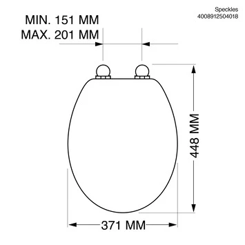 Tiger WC Bril Speckels Duroplast Zwart-wit - Afbeelding 6