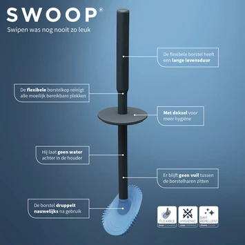 Tiger Toiletborstelhouder TESS Met Swoop Borstel Flexibel Zwart/antraciet - Afbeelding 9
