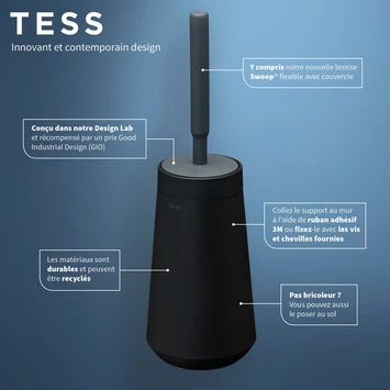 Tiger Toiletborstelhouder TESS Met Swoop Borstel Flexibel Zwart/antraciet - Afbeelding 10
