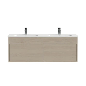 Tiger Helsinki Badkamermeubel 120 Cm Naturel Eiken Met Wastafel Keramiek Wit - Afbeelding 2