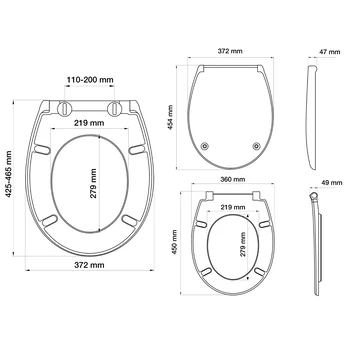 Tiger WC Bril Amadora Zwart Kunststof Met Softclose - Afbeelding 8