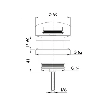 Tiger Wastafelplug 5/4" RVS - Afbeelding 2