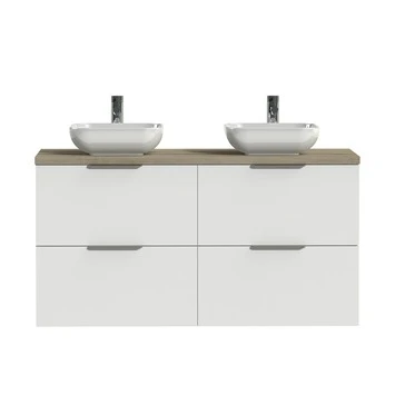 Tiger Badkamermeubel Studio 120cm Hoogglans Wit/witte Waskom Met Profielgrepen