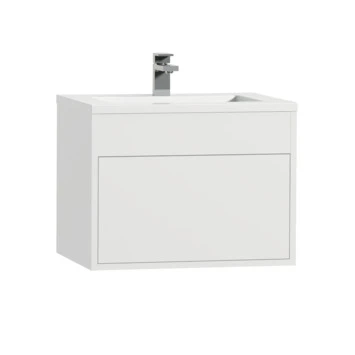 Tiger Helsinki Badkamermeubel 60 Cm Hoogglans Wit Met Wastafel Polybeton Wit