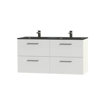 Tiger Badkamermeubel Studio 120cm Hoogglans Wit/matzwart Met RVS Greep - Afbeelding 3