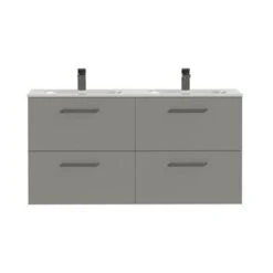 Tiger Badkamermeubel Studio 120cm Matgrijs/wit Met Vierkante Greep