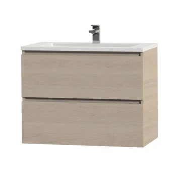 Tiger Karlo Badkamermeubel 80 Cm Naturel Eiken Met Wastafel Hoogglans Wit