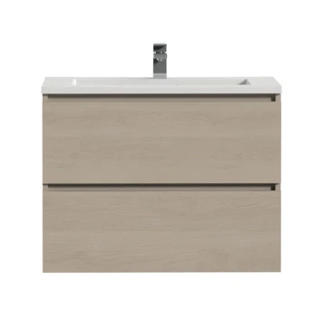 Tiger Karlo Badkamermeubel 80 Cm Naturel Eiken Met Wastafel Hoogglans Wit - Afbeelding 3