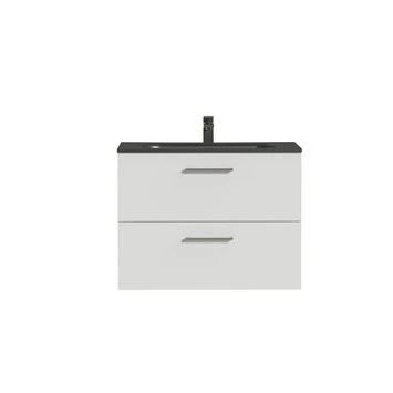 Tiger Badkamermeubel Studio 80cm Hooggglans Wit/matzwart Met RVS Greep - Afbeelding 2