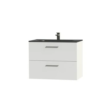 Tiger Badkamermeubel Studio 80cm Hooggglans Wit/matzwart Met RVS Greep - Afbeelding 3