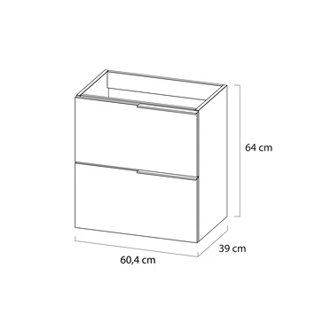 Tiger Badmeubelset Pocket 60 Cm Met 2 Lades Wit Incl. Looppoten - Afbeelding 3