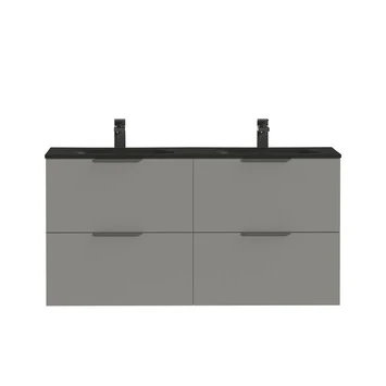 Tiger Badkamermeubel Studio 120cm Matgrijs/mat Zwart Met Profielgrepen