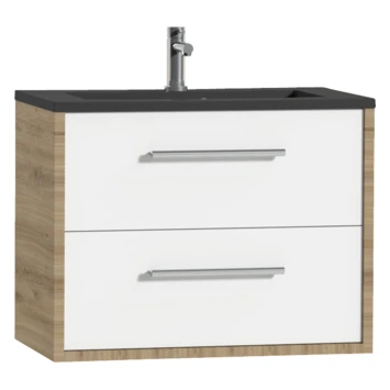 Tiger Badkamermeubel Boston 80cm Chalet Eik/matzwart Met Grepen Chroom - Afbeelding 2